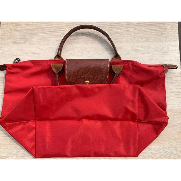 Longchamp Les Pliages Red Nylon Sac Pliant M - Picture 6 of 12